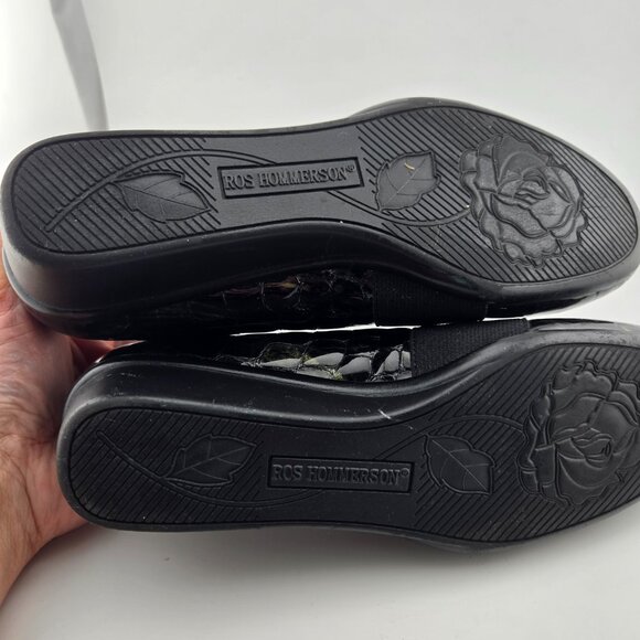 ✨ Ros Hommerson Erica Croc Patent Leather Wedge Loafers | Iridescent Black | Siz - Picture 12 of 14